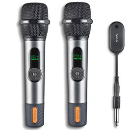 PACK 2 MICROFONOS INALAMBRICO SINGER STAR NEGRO NGS